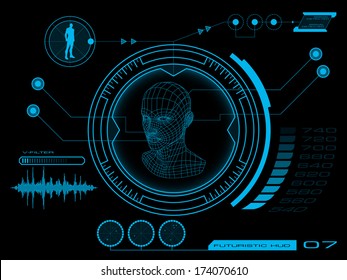 Sci fi futuristic user interface HUD. Vector illustration.