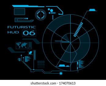 Sci fi futuristic user interface HUD. Vector illustration.