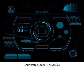 Sci fi futuristic user interface HUD. Vector illustration.