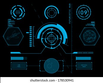 Sci fi futuristic user interface HUD. Vector illustration.