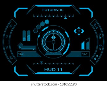 Sci fi futuristic user interface HUD. Vector illustration.