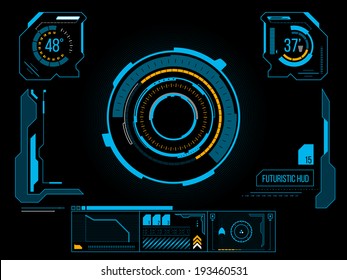 Sci fi futuristic user interface HUD. Vector illustration.