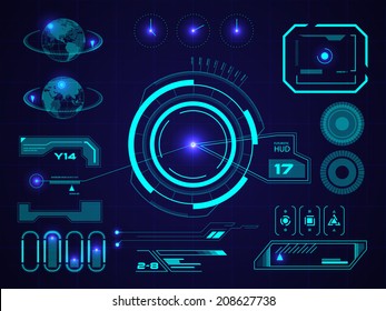 Sci fi futuristic user interface HUD. Vector illustration.