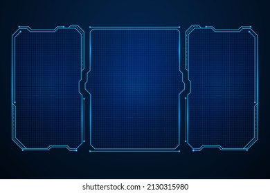 Sci fi futuristic user interface, HUD template frame design, Technology abstract background 
