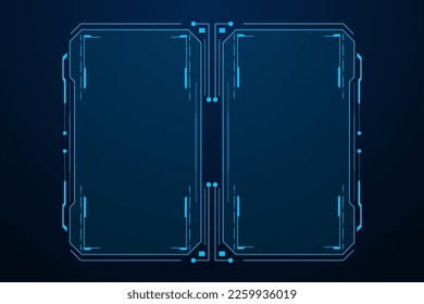 Sci fi futuristic user interface, HUD template frame design, Technology abstract background