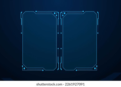 Sci fi futuristic user interface, HUD template frame design, Technology abstract background