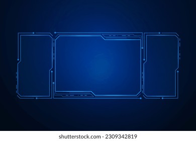 Interfaz de usuario futurista de Sci fi, diseño de marco de plantilla HUD, fondo abstracto de tecnología 