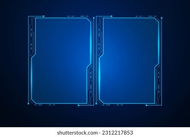 Sci fi futuristic user interface, HUD template frame design, Technology abstract background 