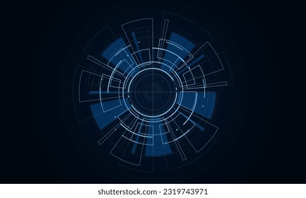 Sci fi futuristische Benutzeroberfläche, HUD, Technologie abstrakter Hintergrund, Vektorgrafik.