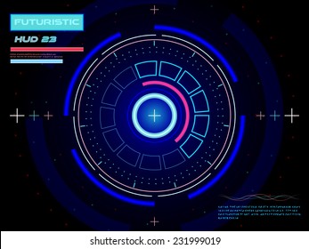 Sci fi futuristic user interface HUD. Vector illustration.