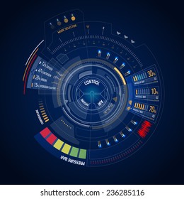 Sci fi futuristic user interface HUD. Vector illustration.