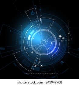 Sci fi futuristic user interface. Vector illustration.