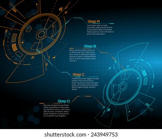 Sci fi futuristic user interface. Vector illustration.