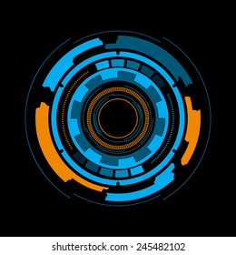 Sci fi futuristic user interface. Vector illustration.