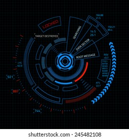 Sci fi futuristic user interface. Vector illustration.