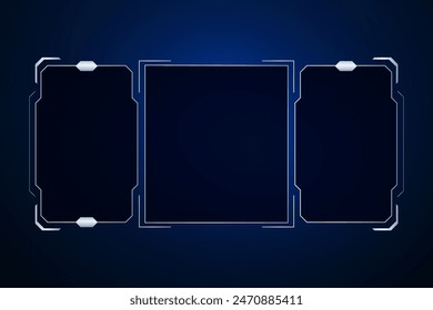Interfaz de usuario futurista de ciencia ficción, diseño de marco de Plantilla HUD, fondo abstracto de Tecnología	

