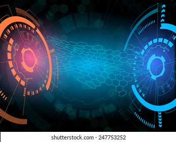 Sci fi futuristic user interface. Vector illustration.