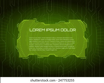 Sci fi futuristic user interface frame. Vector illustration.