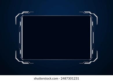 Sci fi futuristic user interface, HUD template frame design, Technology abstract background	

