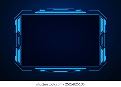 Interface de usuário futurista de ficção científica, projeto de quadro de modelo HUD, fundo abstrato de tecnologia	
