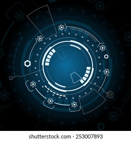 Sci fi futuristic user interface. Vector illustration.
