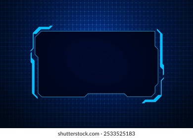 Interface de usuário futurista de ficção científica, projeto de quadro de modelo HUD, fundo abstrato de tecnologia	
