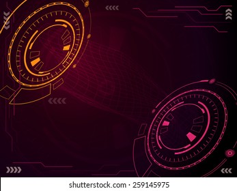 Sci fi futuristic user interface. Vector illustration.