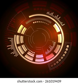 Sci fi futuristic user interface. Vector illustration.