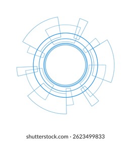 Interface de usuário futurista de ficção científica, HUD, fundo abstrato de tecnologia , ilustração vetorial.	
