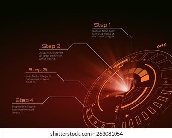 Sci fi futuristic user interface. Vector illustration.