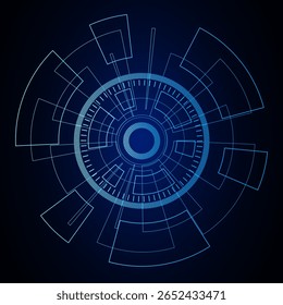 Interface de usuário futurista de ficção científica, HUD, fundo abstrato de tecnologia , ilustração vetorial.	
