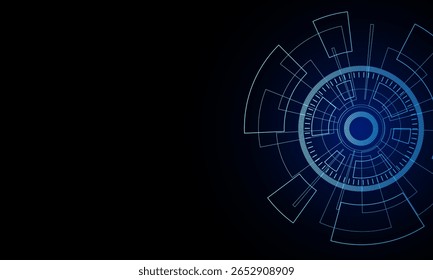 Interface de usuário futurista de ficção científica, HUD, fundo abstrato de tecnologia , ilustração vetorial.	
