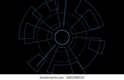 Interface de usuário futurista de ficção científica, HUD, fundo abstrato de tecnologia , ilustração vetorial.	
