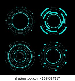 Interface de usuário futurista de ficção científica, HUD, Fundo abstrato da tecnologia, ilustração vetorial	
