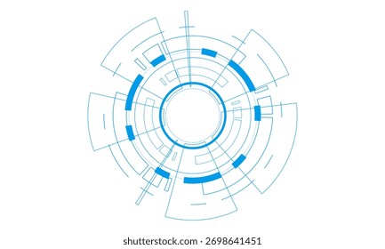 Interface de usuário futurista de ficção científica, HUD, fundo abstrato de tecnologia , ilustração vetorial.	
