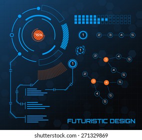 Sci fi futuristic user interface. Vector illustration.