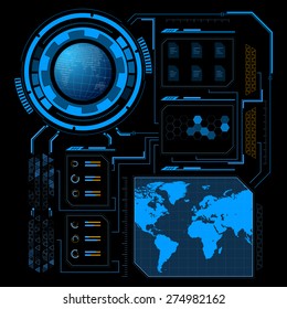 Sci fi futuristic user interface. Vector illustration.