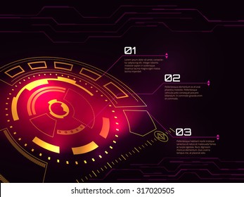 Sci fi futuristic user interface. Vector illustration.