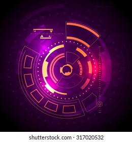 Sci fi futuristic user interface. Vector illustration.