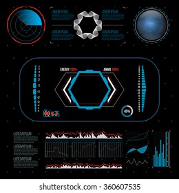 Sci Fi Futuristic User Interface. HUD. Menu Button. Vector Illustration