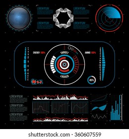 Sci Fi Futuristic User Interface. HUD. Menu Button. Vector Illustration