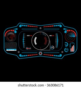 Sci Fi Futuristic User Interface. HUD. Menu Button. Vector Illustration