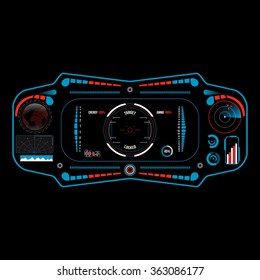 Sci Fi Futuristic User Interface. HUD. Menu Button. Vector Illustration