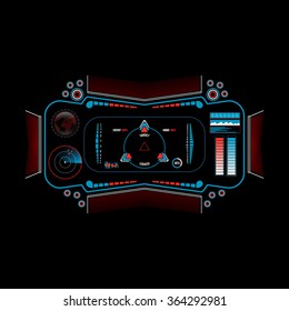 Sci Fi Futuristic User Interface. HUD. Menu Button. Virtual Graphic Touch User Interface. Vector Illustration