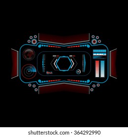 Sci Fi Futuristic User Interface. HUD. Menu Button. Virtual Graphic Touch User Interface. Vector Illustration