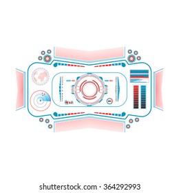 Sci Fi Futuristic User Interface. HUD. Menu Button. Virtual Graphic Touch User Interface. Vector Illustration