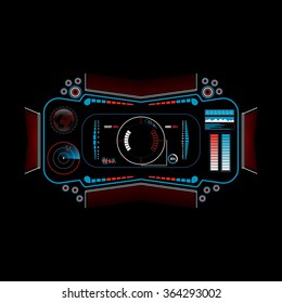 Sci Fi Futuristic User Interface. HUD. Menu Button. Virtual Graphic Touch User Interface. Vector Illustration