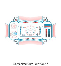 Sci Fi Futuristic User Interface. HUD. Menu Button. Virtual Graphic Touch User Interface. Vector Illustration