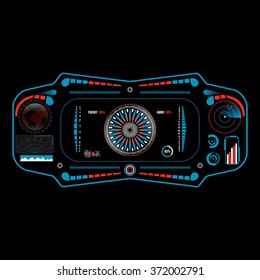 Sci Fi Futuristic User Interface. HUD. Menu Button. Vector Illustration