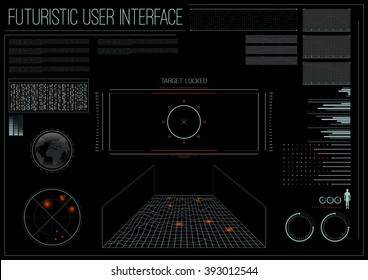 Sci Fi Futuristic User Interface. HUD. Menu Button. Vector Illustration